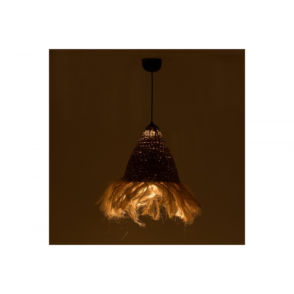 Φωτιστικό οροφής "GEOLE" από ψάθα σε φυσικό χρώμα Φ30x84