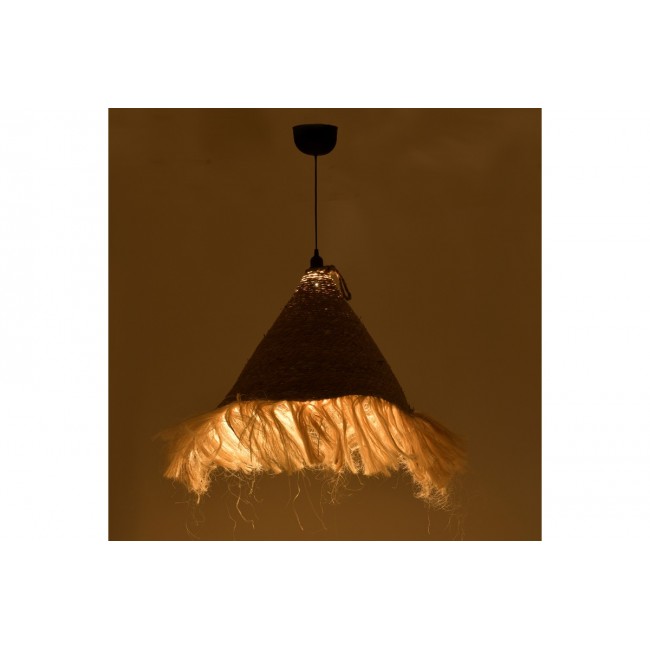 Φωτιστικό οροφής "GEOLE" από ψάθα σε φυσικό χρώμα Φ60x94