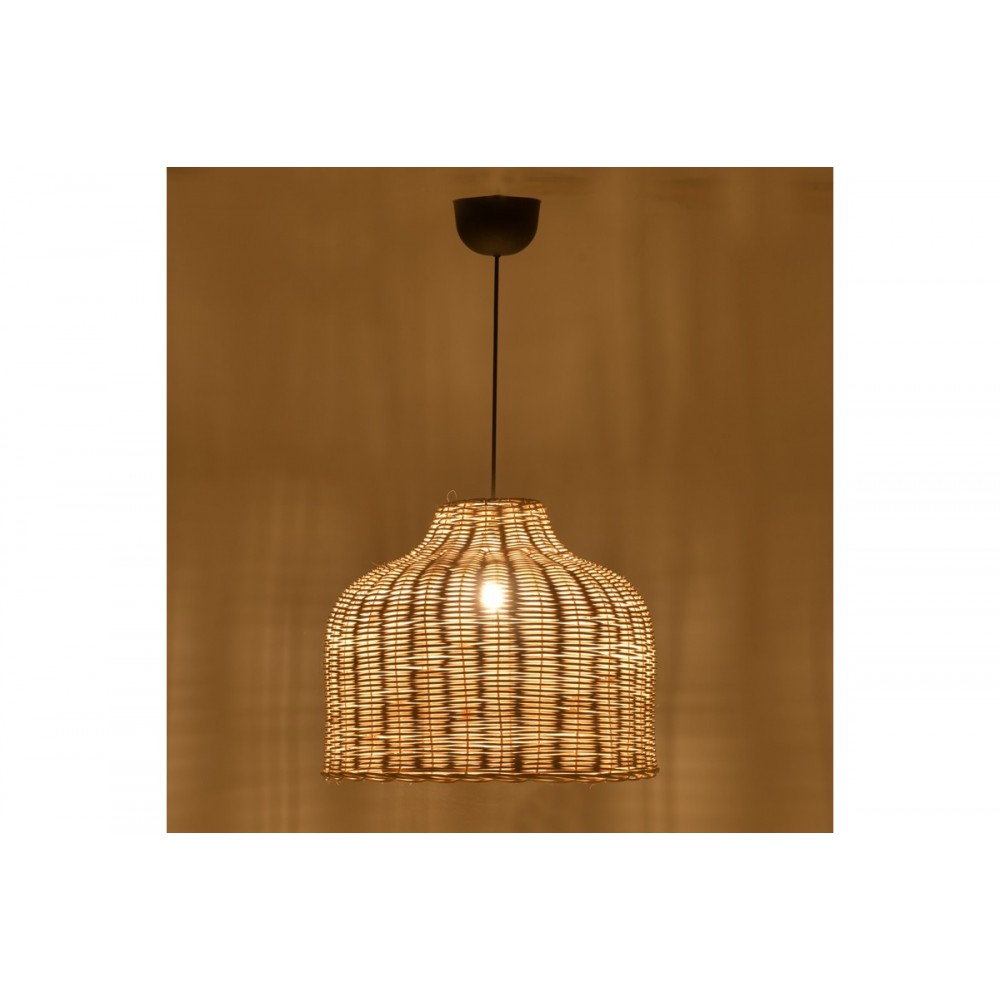 Φωτιστικό οροφής "ZIQUEL" από ψάθα σε φυσικό χρώμα Φ42x89