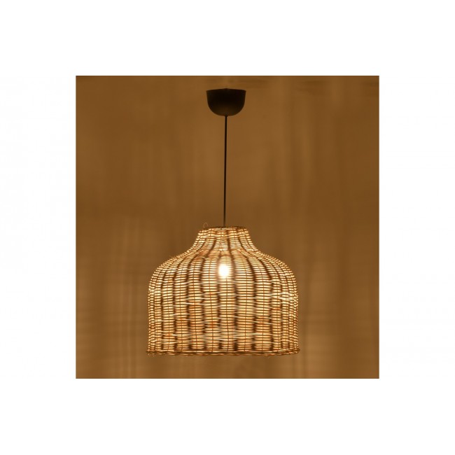 Φωτιστικό οροφής "ZIQUEL" από ψάθα σε φυσικό χρώμα Φ42x89