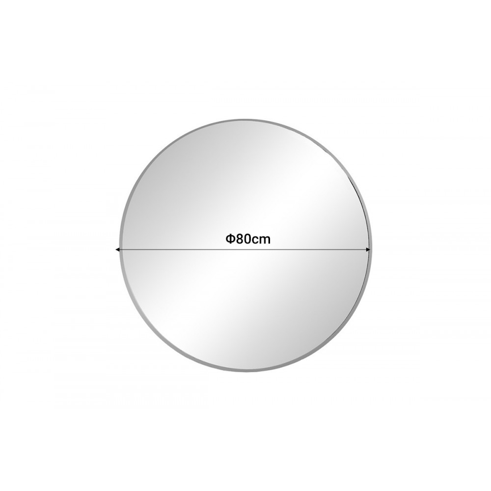 Καθρέπτης "EMMETT" από αλουμίνιο σε ασημί χρώμα Φ80x2.5