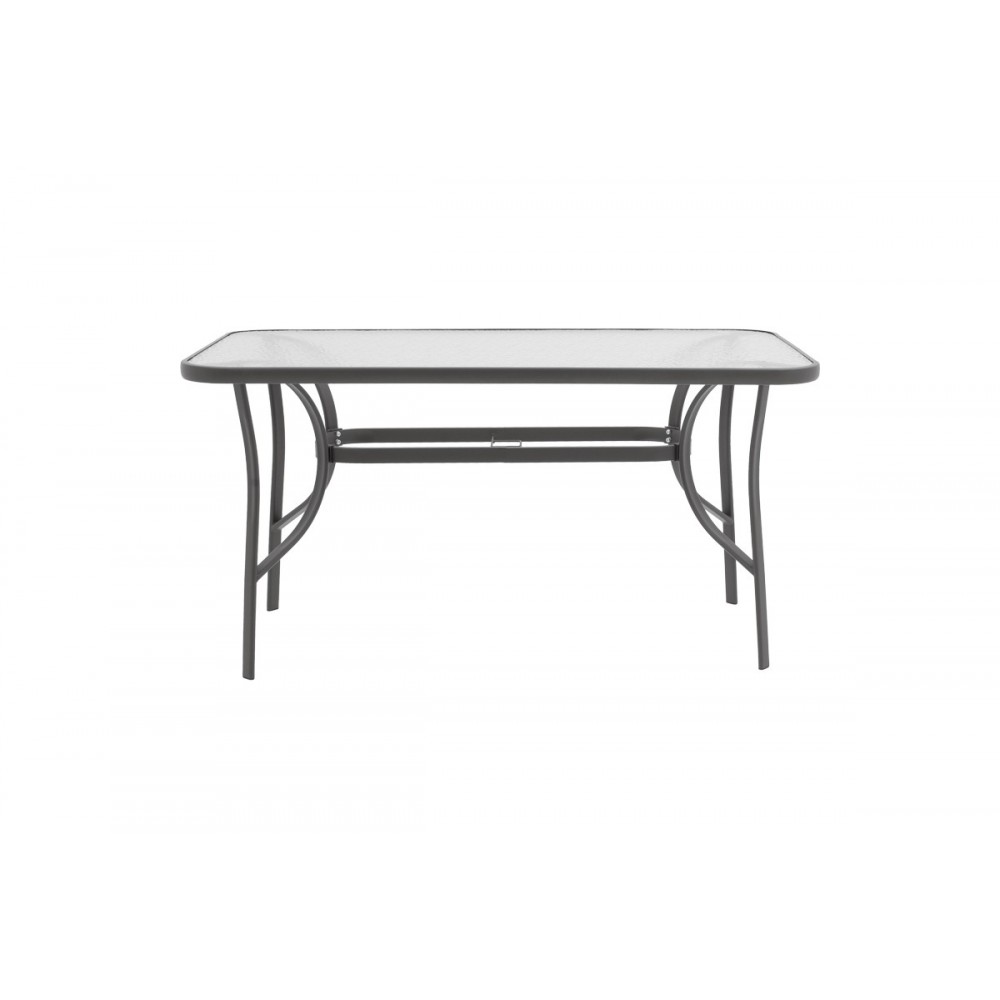 Tραπεζαρία 7τμχ "CALAN-ENSURE" από μέταλλο σε ανθρακί χρώμα 140x80x70