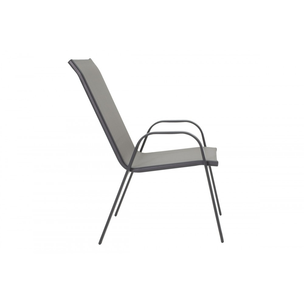 Tραπεζαρία 7τμχ "CALAN-ENSURE" από μέταλλο σε ανθρακί χρώμα 140x80x70