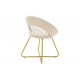 Πολυθρόνα "VALENTINA" από βελούδο/μέταλλο σε μπεζ/χρυσό χρώμα 65x60x82