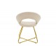 Πολυθρόνα "VALENTINA" από βελούδο/μέταλλο σε μπεζ/χρυσό χρώμα 65x60x82