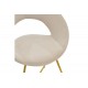 Πολυθρόνα "VALENTINA" από βελούδο/μέταλλο σε μπεζ/χρυσό χρώμα 65x60x82