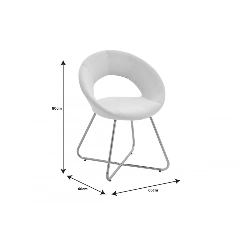 Πολυθρόνα "VALENTINA" από βελούδο/μέταλλο σε μπεζ/χρυσό χρώμα 65x60x82