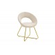 Πολυθρόνα "VALENTINA" από βελούδο/μέταλλο σε μπεζ/χρυσό χρώμα 65x60x82