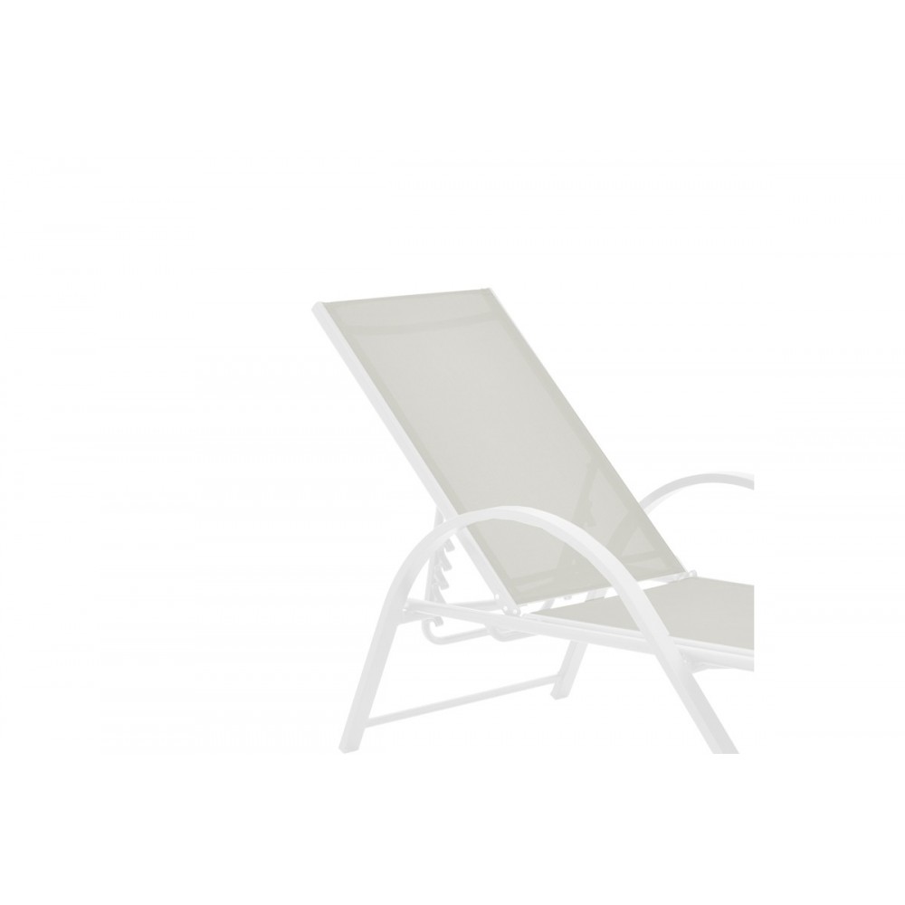 Ξαπλώστρα με μπράτσα "ATTAIN" από αλουμίνιο/textilene σε λευκό/εκρού χρώμα 200x62x35