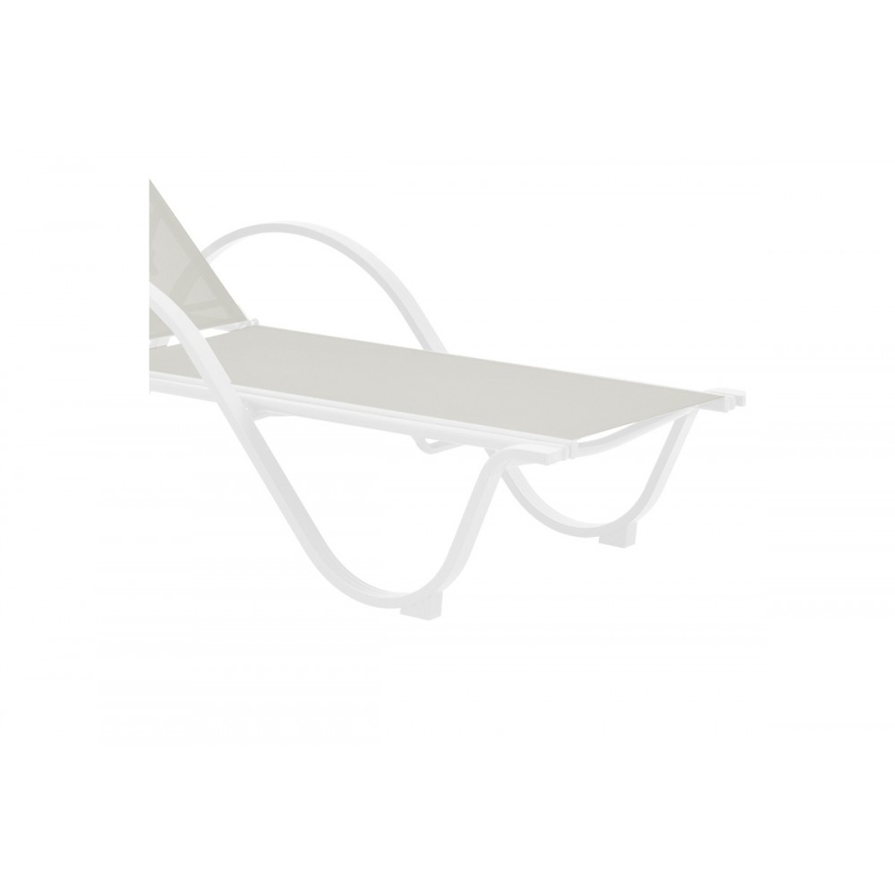 Ξαπλώστρα με μπράτσα "ATTAIN" από αλουμίνιο/textilene σε λευκό/εκρού χρώμα 200x62x35