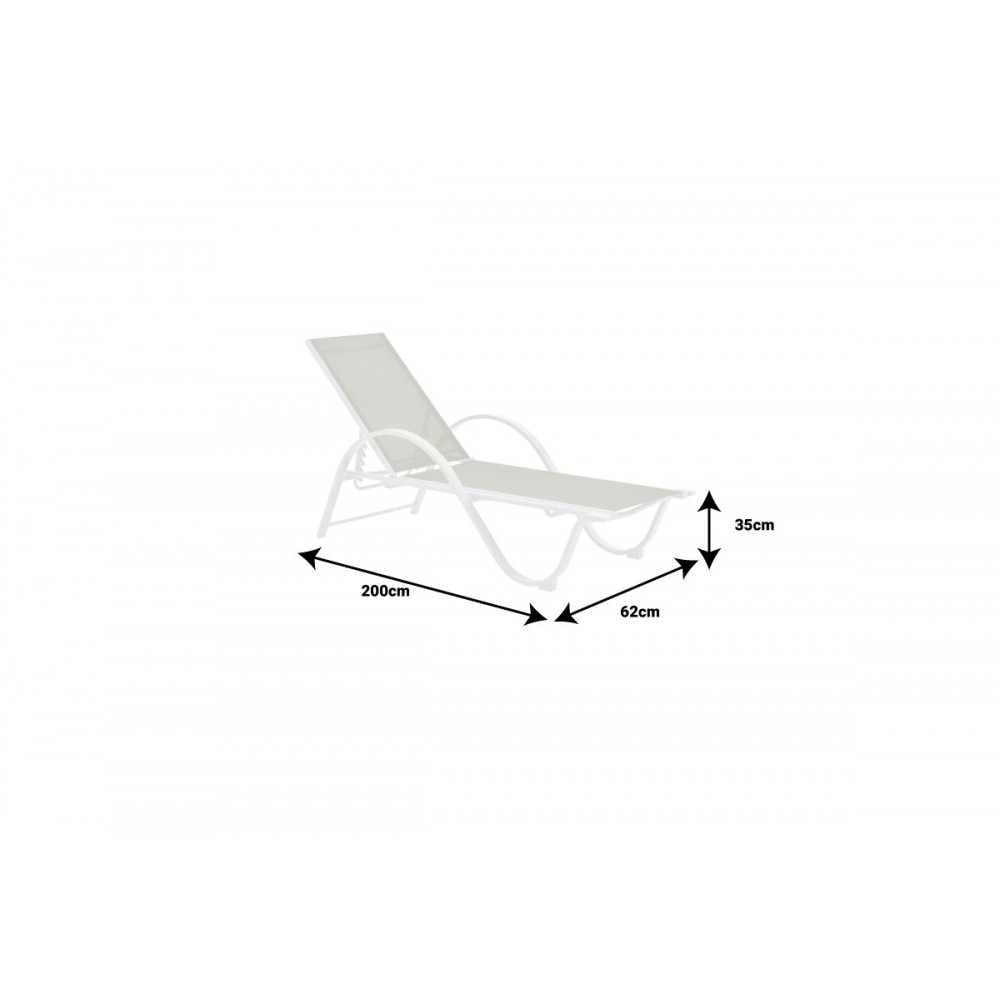 Ξαπλώστρα με μπράτσα "ATTAIN" από αλουμίνιο/textilene σε λευκό/εκρού χρώμα 200x62x35