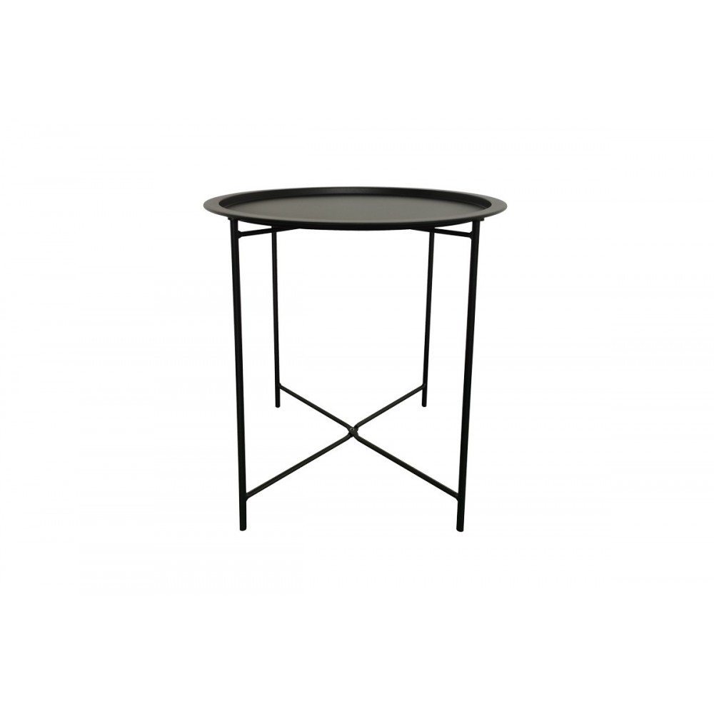 Τραπέζι "CAIUS" από μέταλλο σε μαύρο χρώμα Φ46x52