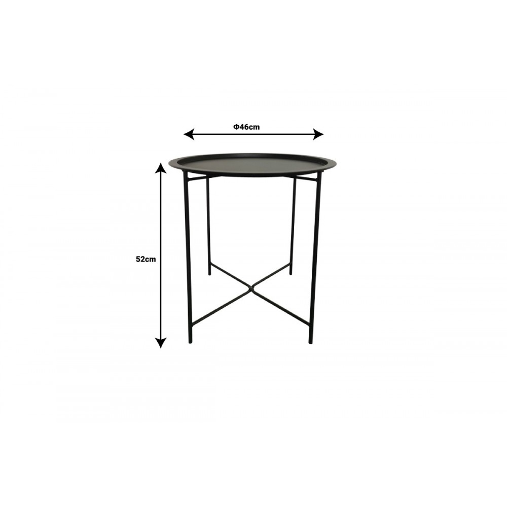Τραπέζι "CAIUS" από μέταλλο σε μαύρο χρώμα Φ46x52