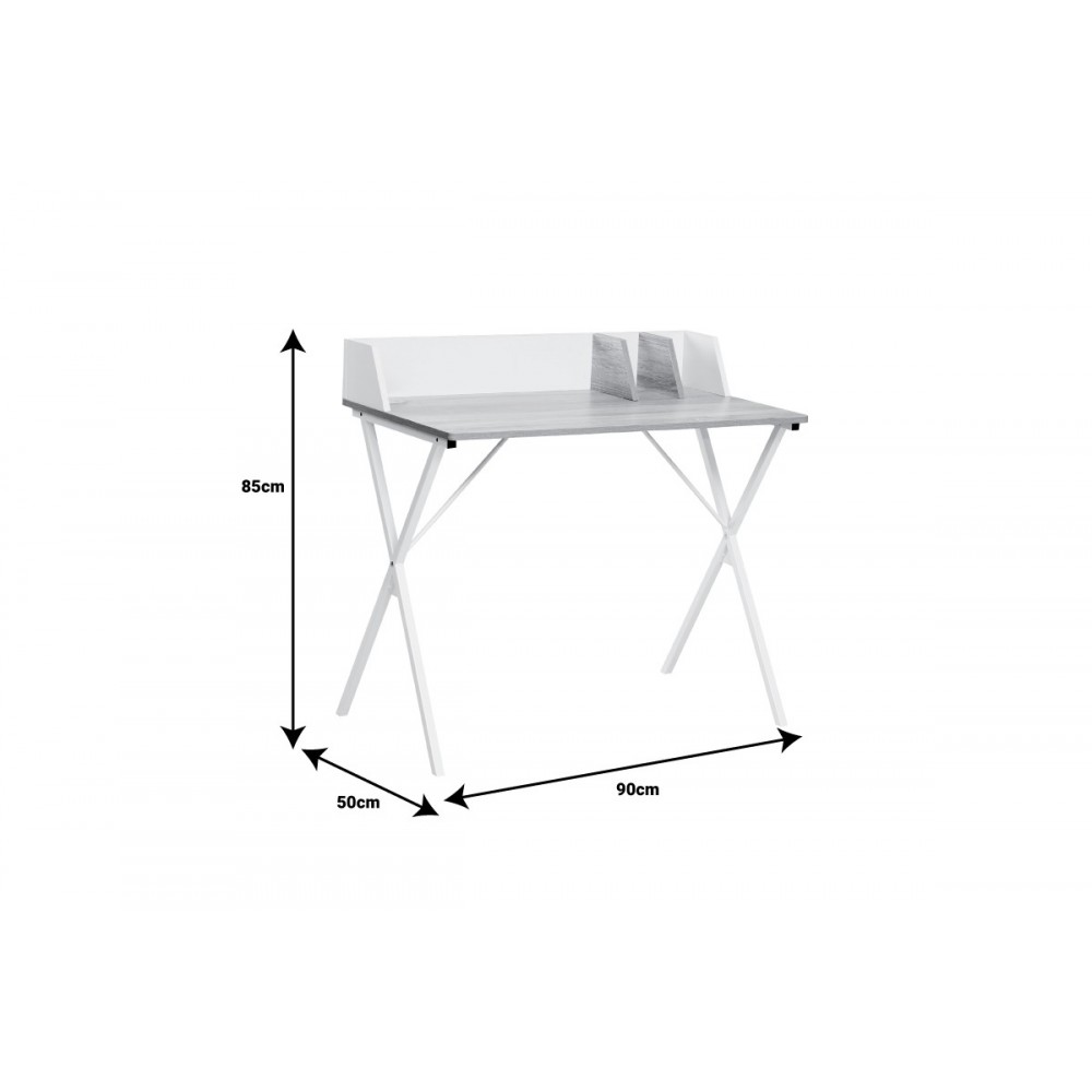 Γραφείο εργασίας "ZERVAN" από μέταλλο σε φυσικό/μαύρο χρώμα 90x50x85