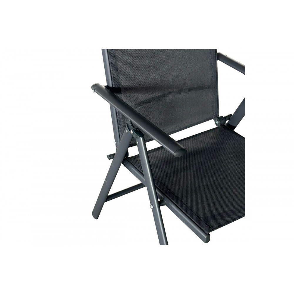 Πολυθρόνα κήπου "CANDOR" από αλουμίνιο/textilene σε ανθρακί/γκρι χρώμα 65x56x106