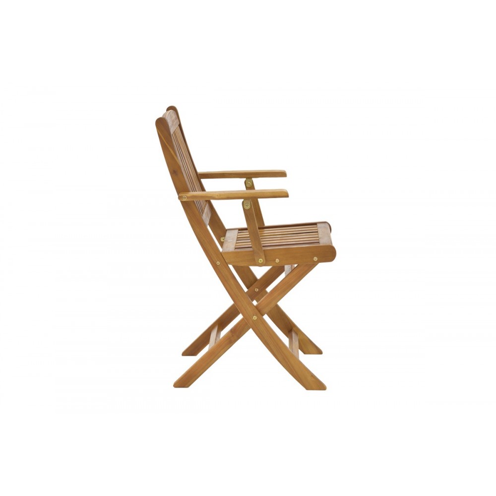 Τραπεζαρία 3τμχ "RECOFLY-CARPUVA" πτυσσόμενο από ξύλο σε φυσικό χρώμα Φ70x74