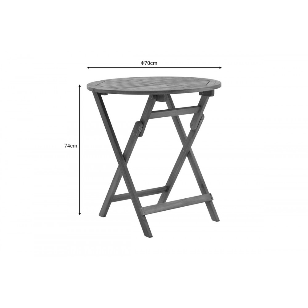 Τραπεζαρία 3τμχ "FATEL-CARPUVA" πτυσσόμενο από ξύλο σε φυσικό χρώμα Φ70x74