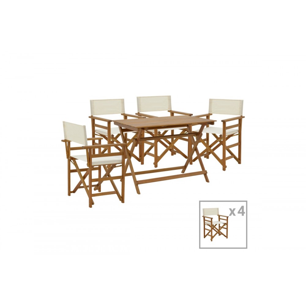 Τραπεζαρία 5τμχ "BISTRUAL-JAYBO" πτυσσόμενο από ξύλο σε φυσικό χρώμα 100x65x72