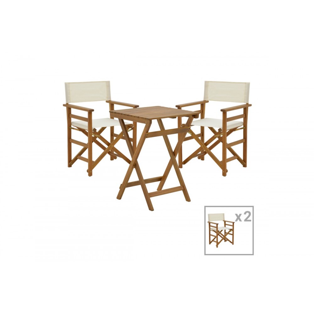 Τραπεζαρία 3τμχ "BISTRUAL-LAZIO" πτυσσόμενο από ξύλο σε φυσικό χρώμα 50x50x70