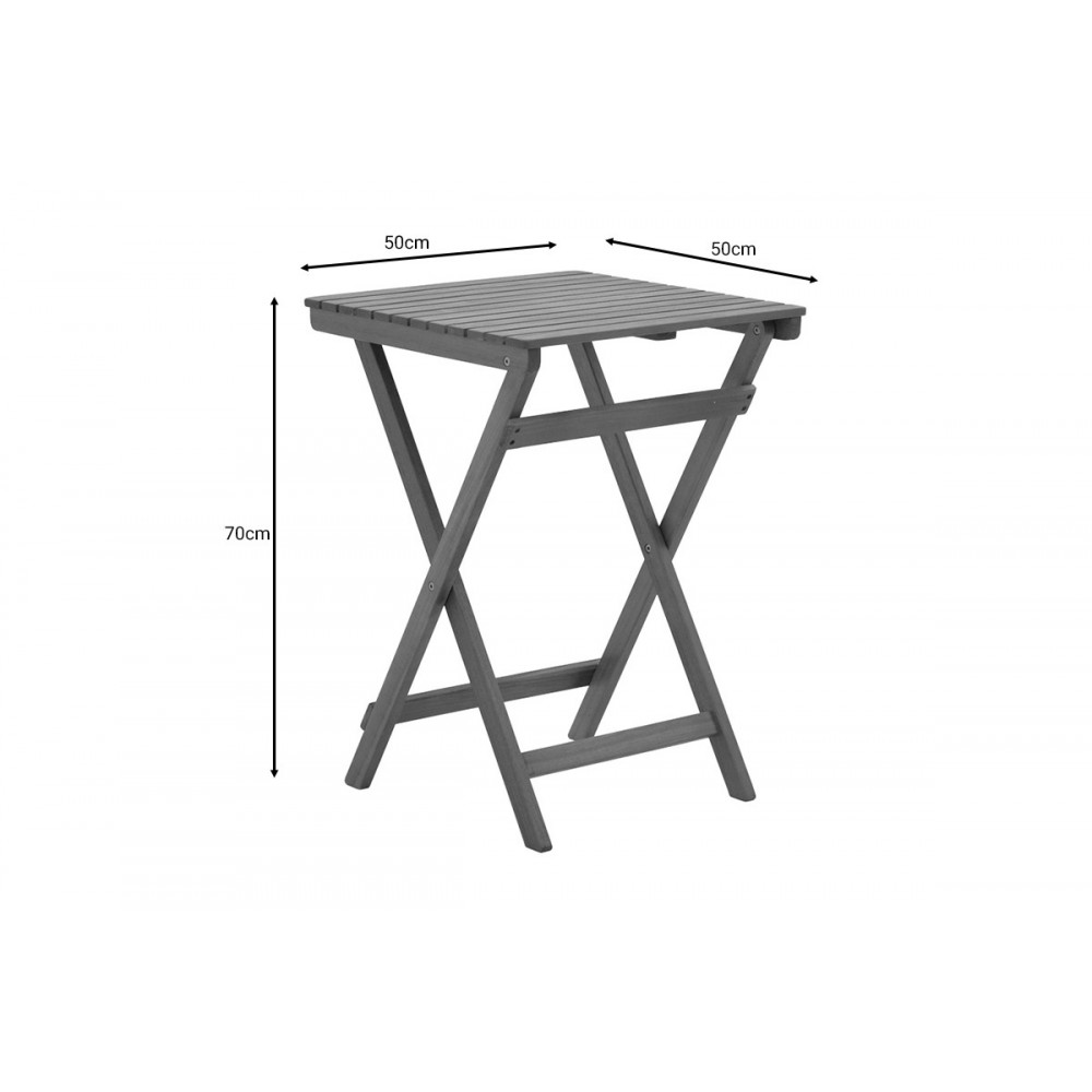 Τραπεζαρία 3τμχ "BISTRUAL-LAZIO" πτυσσόμενο από ξύλο σε φυσικό χρώμα 50x50x70