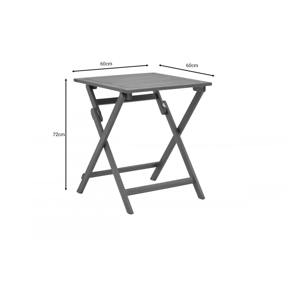 Τραπεζαρία 3τμχ "BISTRUAL-PERDU" πτυσσόμενο από ξύλο σε φυσικό χρώμα 60x60x72