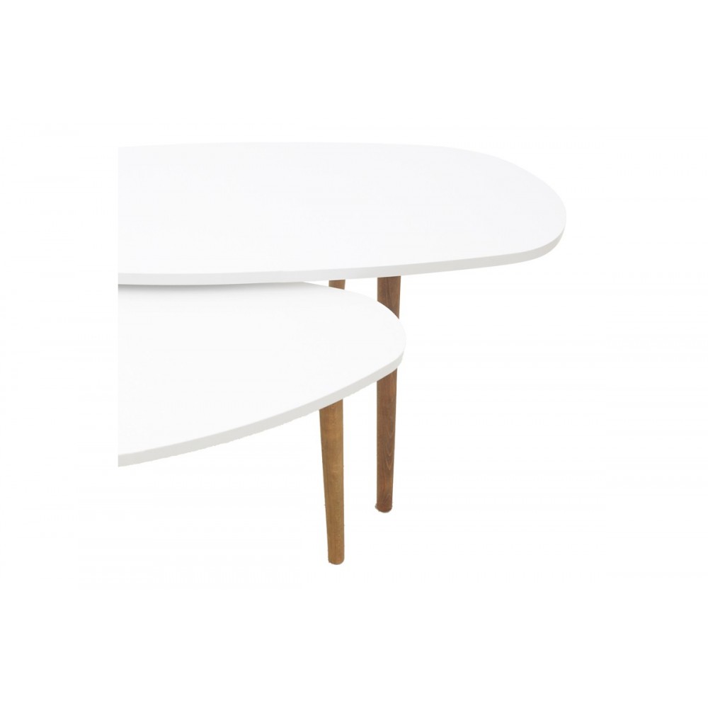 Τραπέζια σαλονιού "MONTY" σε λευκό/φυσικό χρώμα 116x46x6