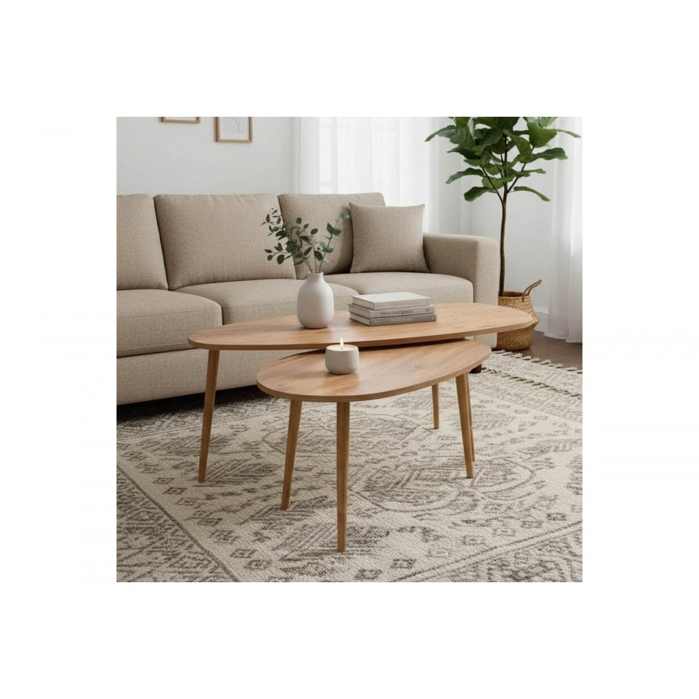 Τραπέζια σαλονιού "MONTY" σε φυσικό χρώμα 116x46x46