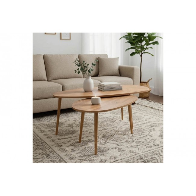 Τραπέζια σαλονιού "MONTY" σε φυσικό χρώμα 116x46x46