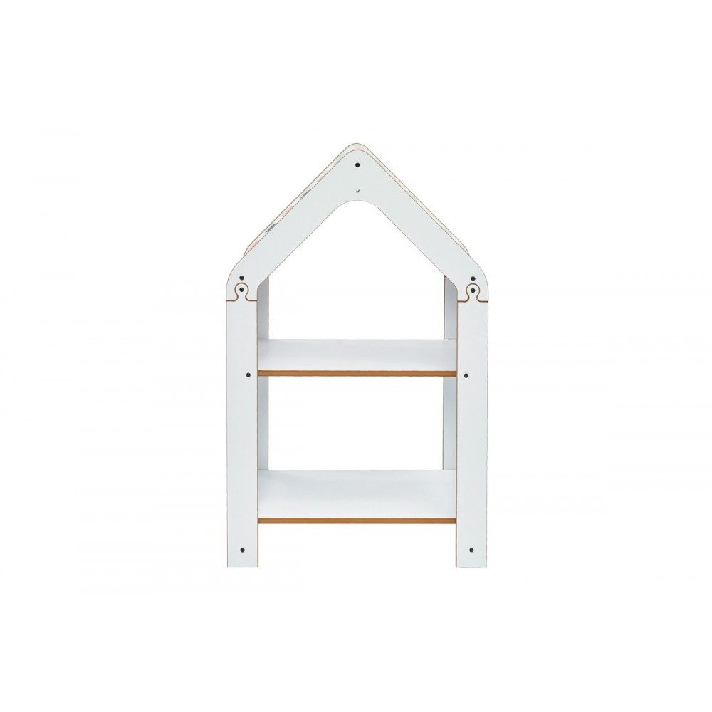 Ραφιέρα "MONTESSORI-ZOILEN" από mdf σε λευκό/ροζ χρώμα 50x30x80