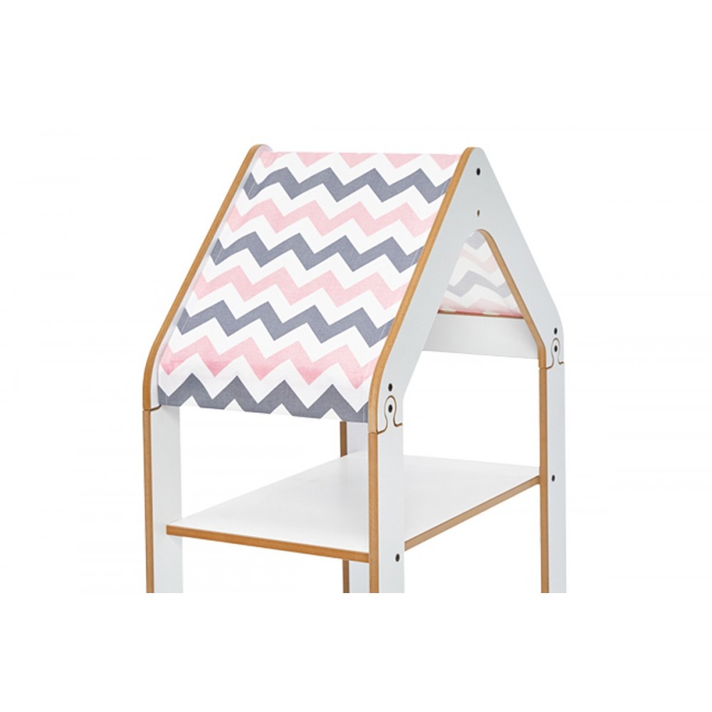 Ραφιέρα "MONTESSORI-ZOILEN" από mdf σε λευκό/ροζ χρώμα 50x30x80