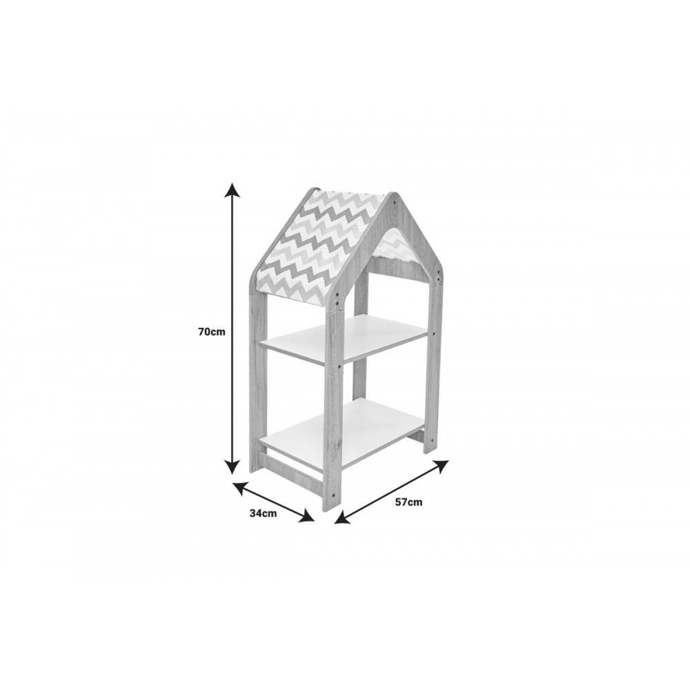 Ραφιέρα "MONTESSORI-ZOILEN" από mdf σε λευκό/ροζ χρώμα 50x30x80