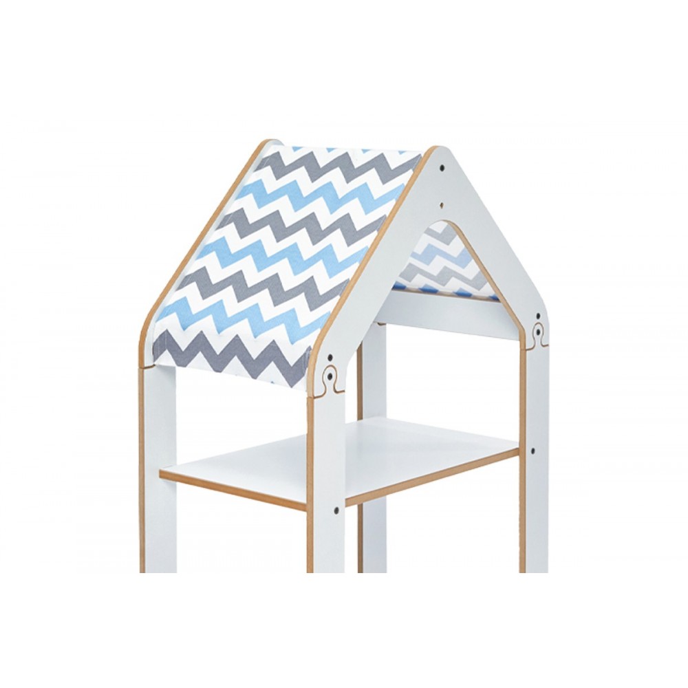 Ραφιέρα "MONTESSORI-ZOILEN" από mdf σε λευκό/μπλε χρώμα 50x30x80