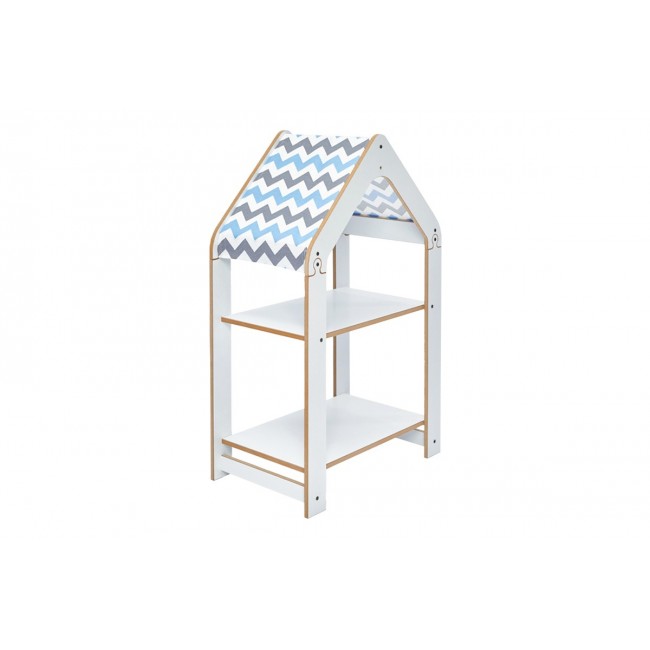 Ραφιέρα "MONTESSORI-ZOILEN" από mdf σε λευκό/μπλε χρώμα 50x30x80