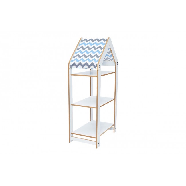 Ραφιέρα "MONTESSORI-ZOILEN I" από mdf σε λευκό/μπλε χρώμα 50x30x100