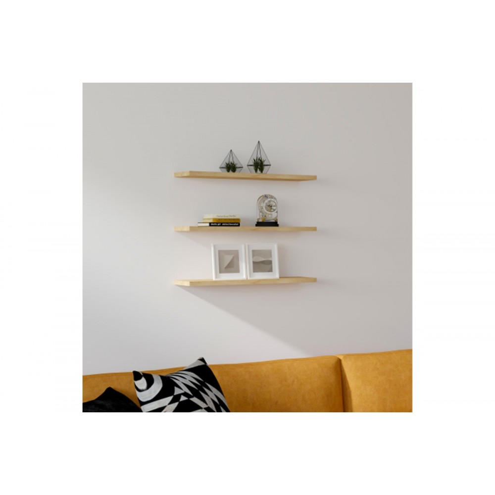 Ραφιέρα τοίχου "EDNA" σε φυσικό χρώμα 60x14.5x1.8