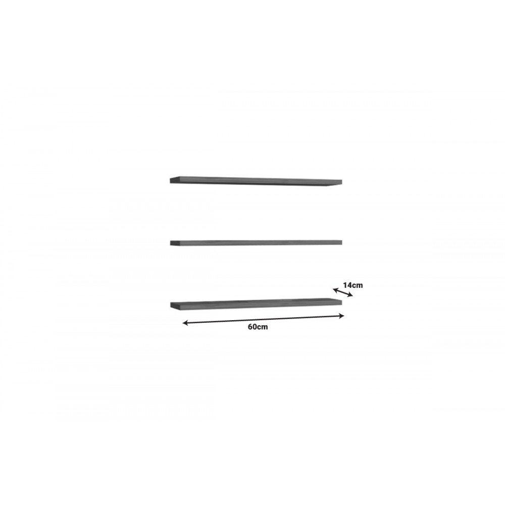 Ραφιέρα τοίχου "EDNA" σε λευκό χρώμα 60x14.5x1.8