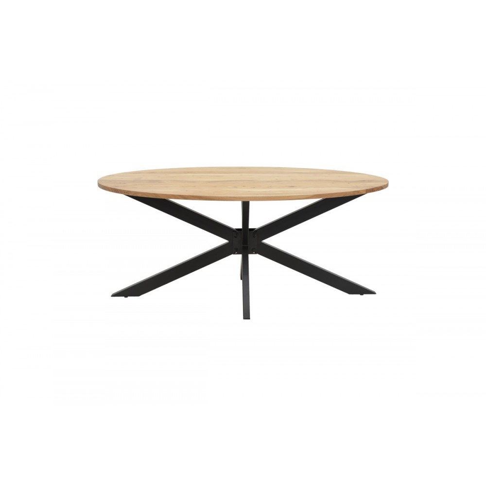 Τραπέζι "BONRE" από ξύλο/μέταλλο σε φυσικό/μαύρο χρώμα 175x96x76