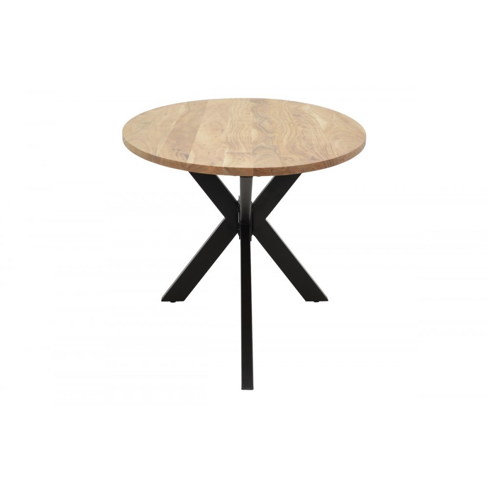 Τραπέζι "BONRE" από ξύλο/μέταλλο σε φυσικό/μαύρο χρώμα 175x96x76