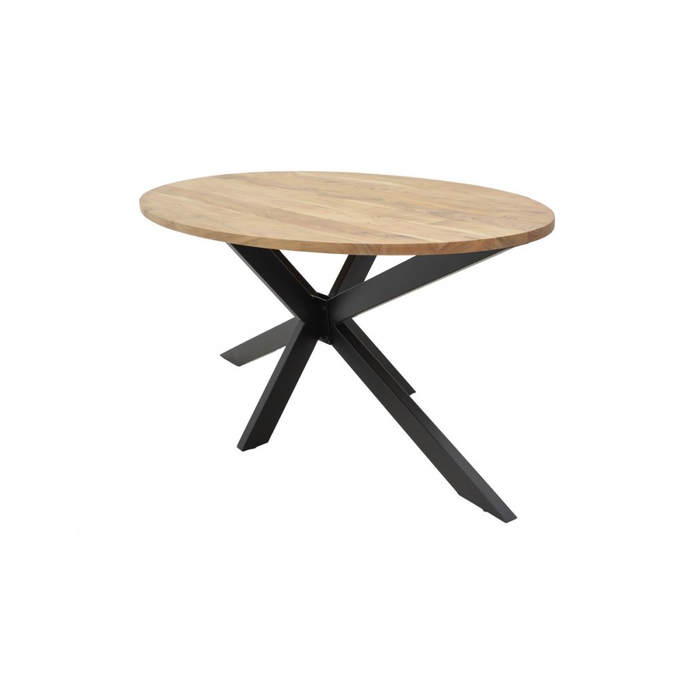 Τραπέζι "BONRE" από ξύλο/μέταλλο σε φυσικό/μαύρο χρώμα 175x96x76