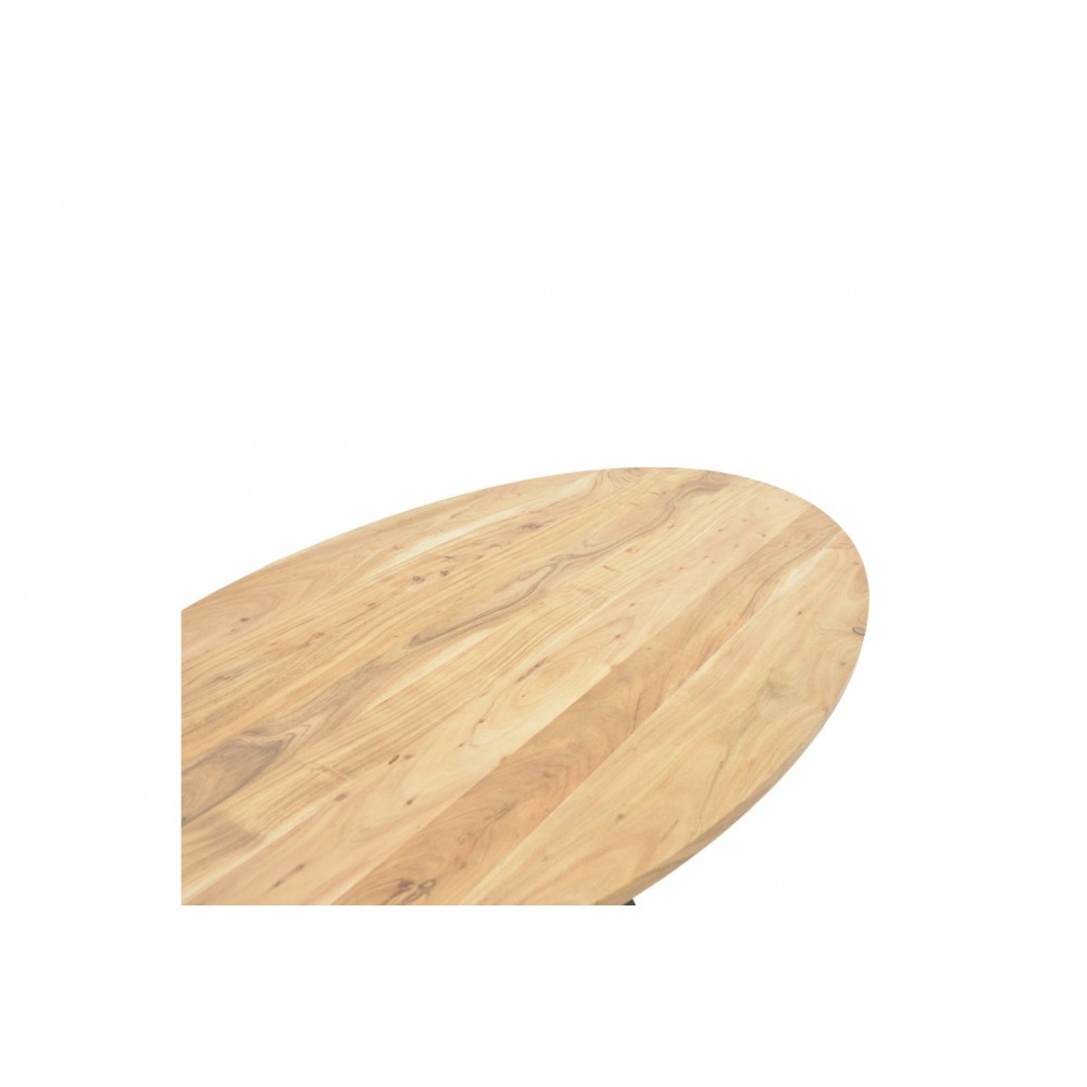 Τραπέζι "BONRE" από ξύλο/μέταλλο σε φυσικό/μαύρο χρώμα 175x96x76