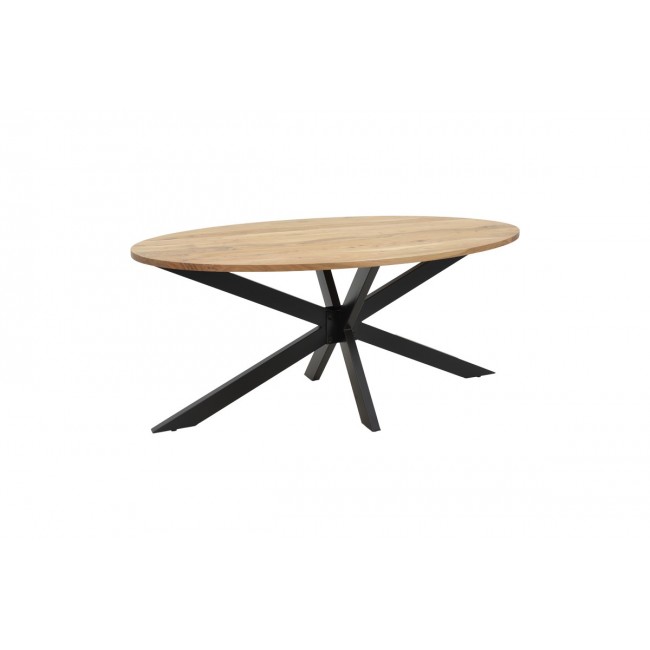 Τραπέζι "BONRE" από ξύλο/μέταλλο σε φυσικό/μαύρο χρώμα 175x96x76