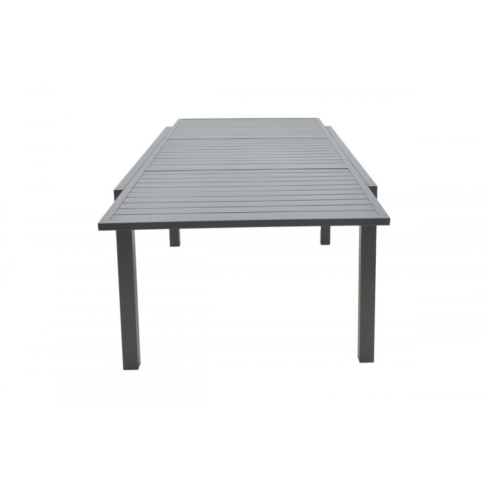 Τραπέζι επεκτεινόμενο "LAFLA" από αλουμίνιο σε ανθρακί χρώμα 160-240x100x75