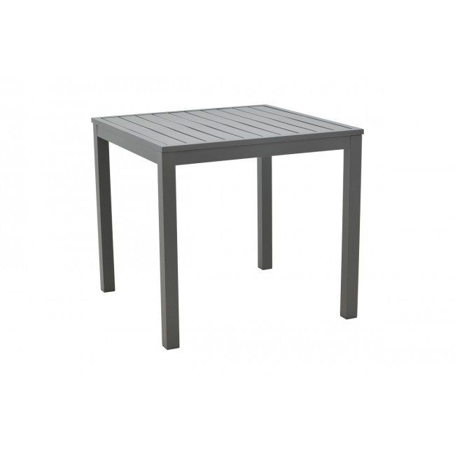 Τραπέζι "KLITON" από αλουμίνιο σε ανθρακί χρώμα 80x80x74