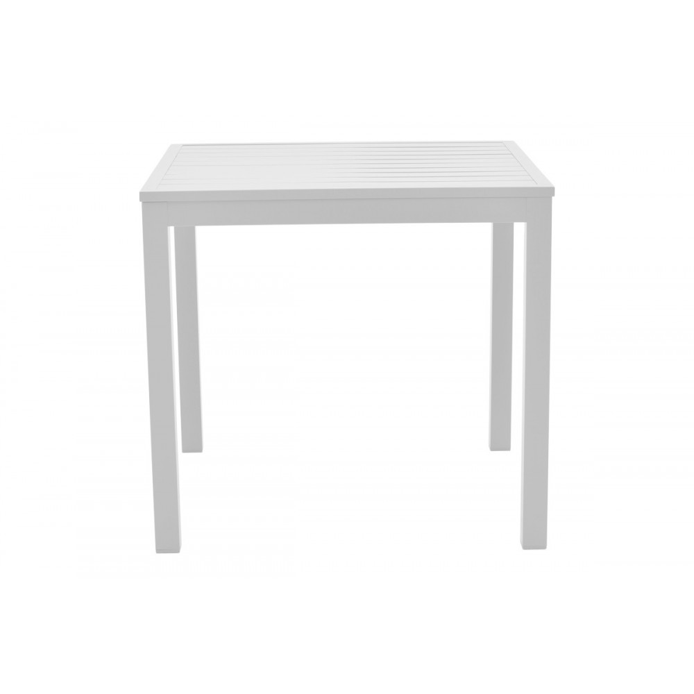 Τραπέζι "KLITON" από αλουμίνιο σε λευκό χρώμα 80x80x74