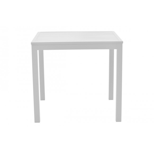 Τραπέζι "KLITON" από αλουμίνιο σε λευκό χρώμα 80x80x74