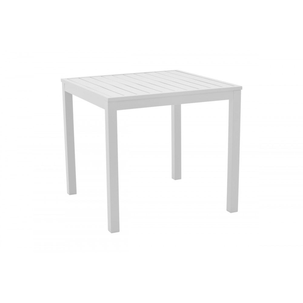 Τραπέζι "KLITON" από αλουμίνιο σε λευκό χρώμα 80x80x74