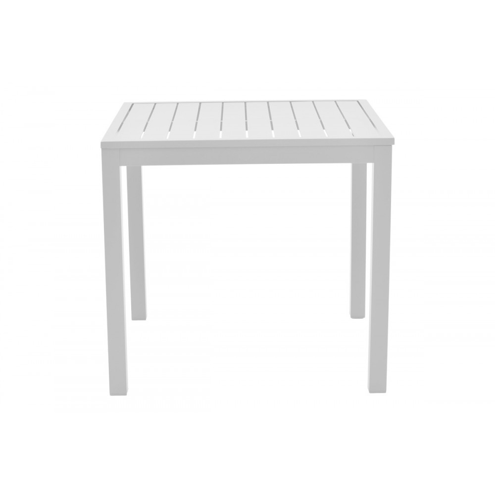 Τραπέζι "KLITON" από αλουμίνιο σε λευκό χρώμα 80x80x74