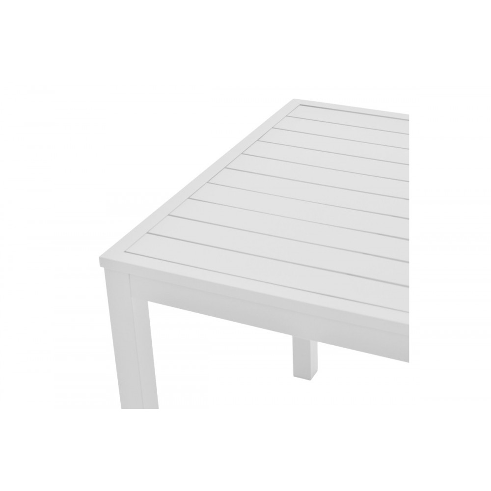 Τραπέζι "KLITON" από αλουμίνιο σε λευκό χρώμα 80x80x74