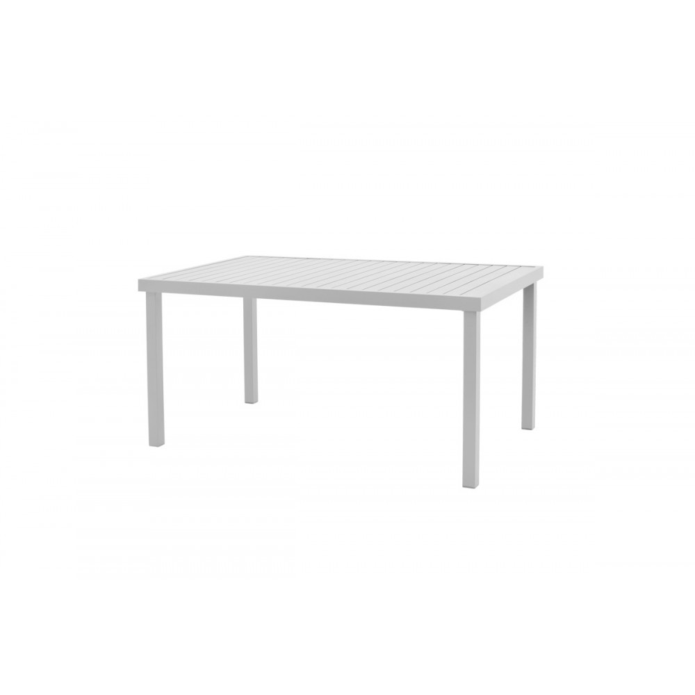 Τραπέζι "KLITON" από αλουμίνιο σε λευκό χρώμα 150x80x74