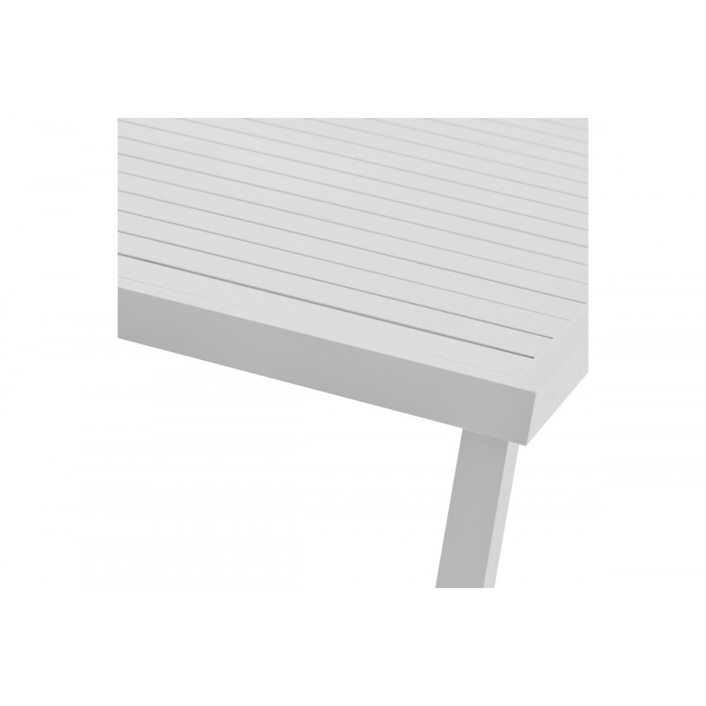 Τραπέζι "KLITON" από αλουμίνιο σε λευκό χρώμα 150x80x74